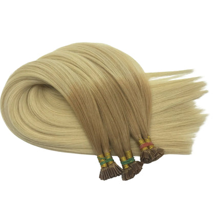 Flat tip keratin hair extensions double drawn thick hair ends