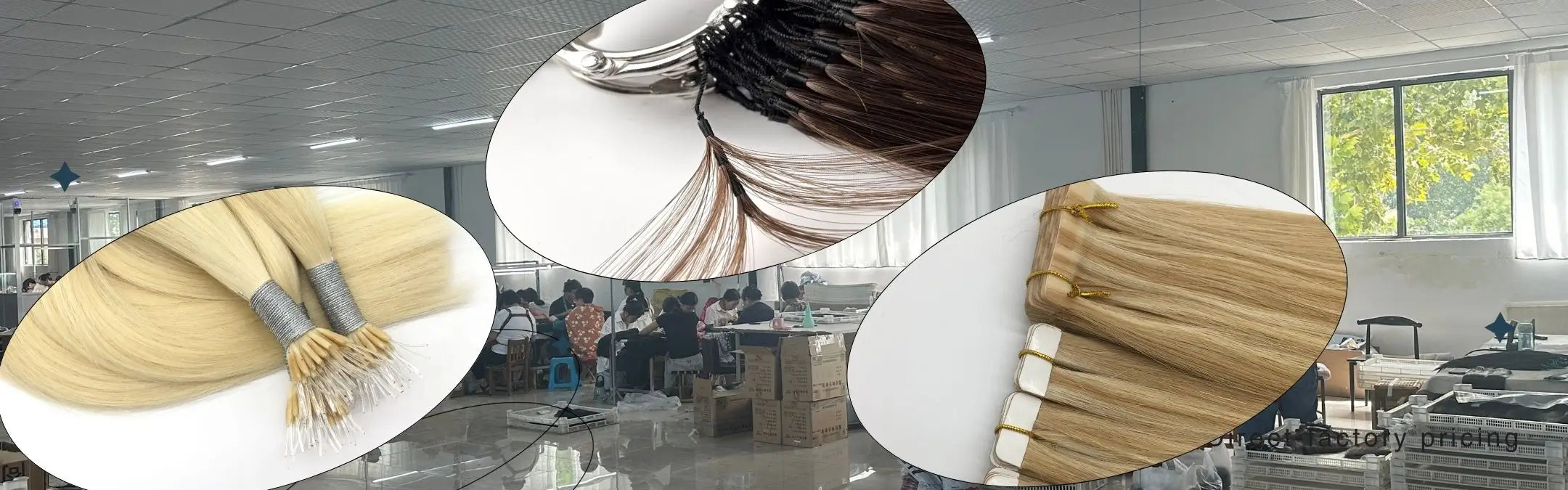 Hair factory with products