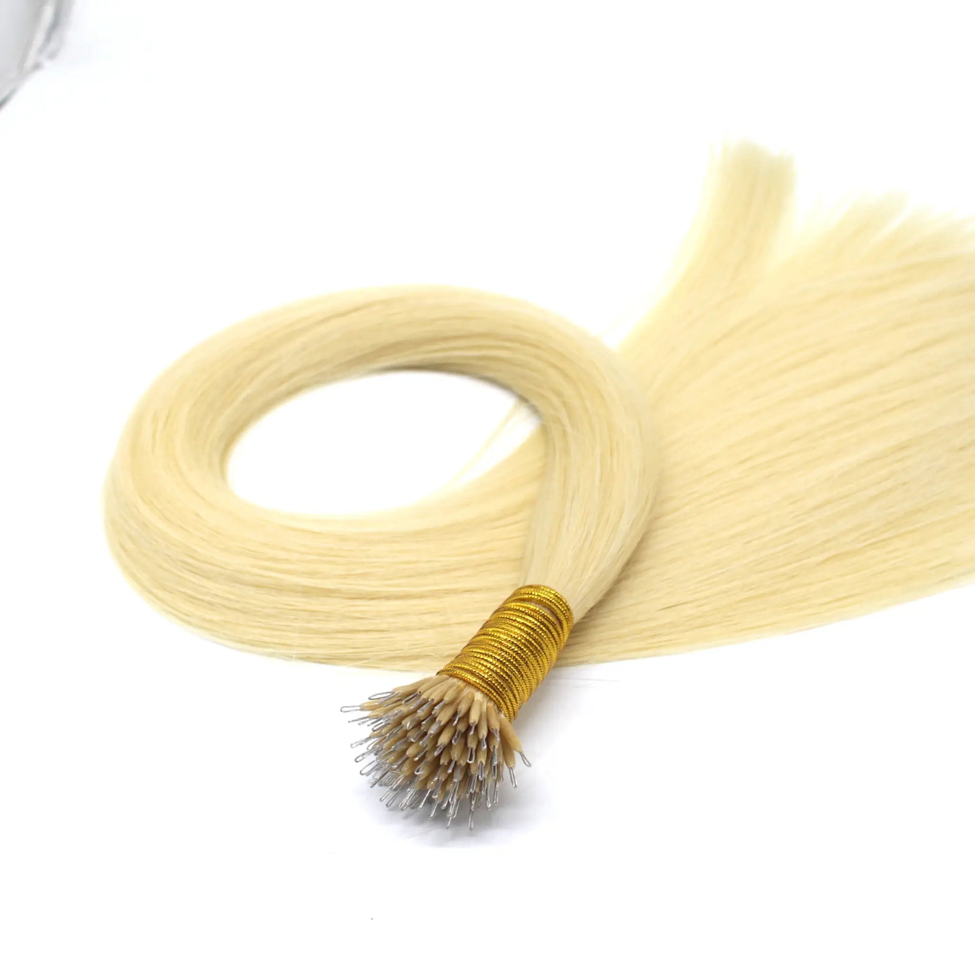 K-tip hair extensions light blonde color
