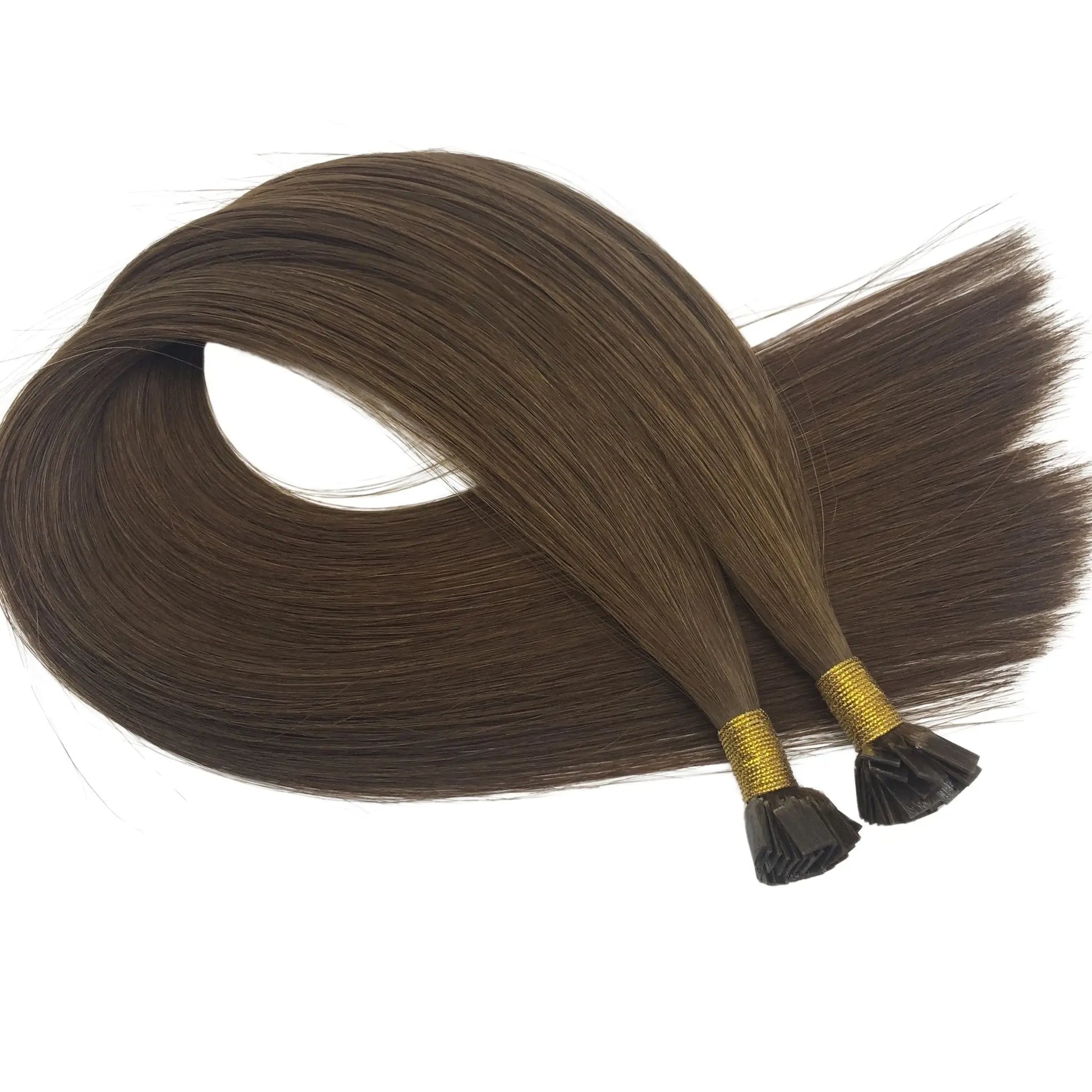 Keratin hair extensions flat tip dark brown