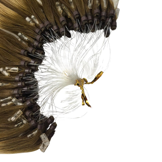 Micro link hair extensions detailed view