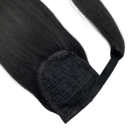 ponytail extensions wrap around close up