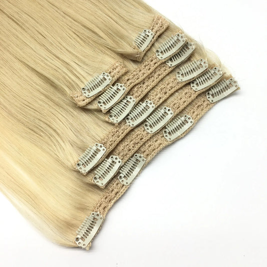 real hair clip in hair extensions white color