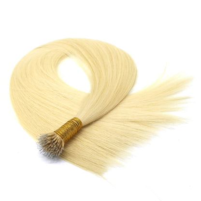 Virgin hair nano tip keratin extensions